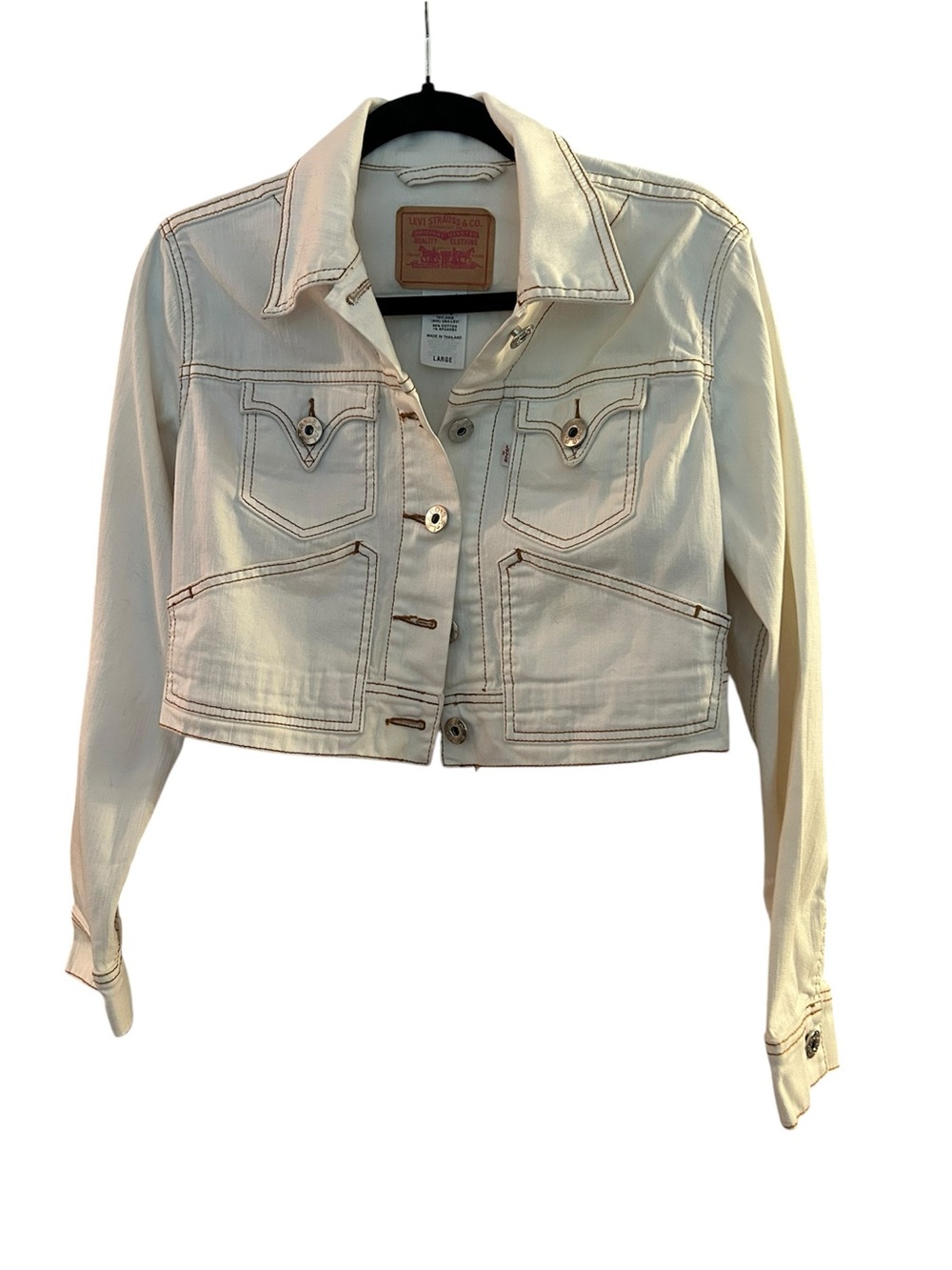 Levi's Women's VINTAGE 2004 Off-White Cropped Denim Jacket